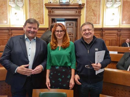 Dr. Aleksander Jevšek, minister za kohezijo in regionalni razvoj, Andreja Katič, državna sekretarka za regionalni razvoj in Zoran Janković, župan MOL ter predsednik Sveta LUR